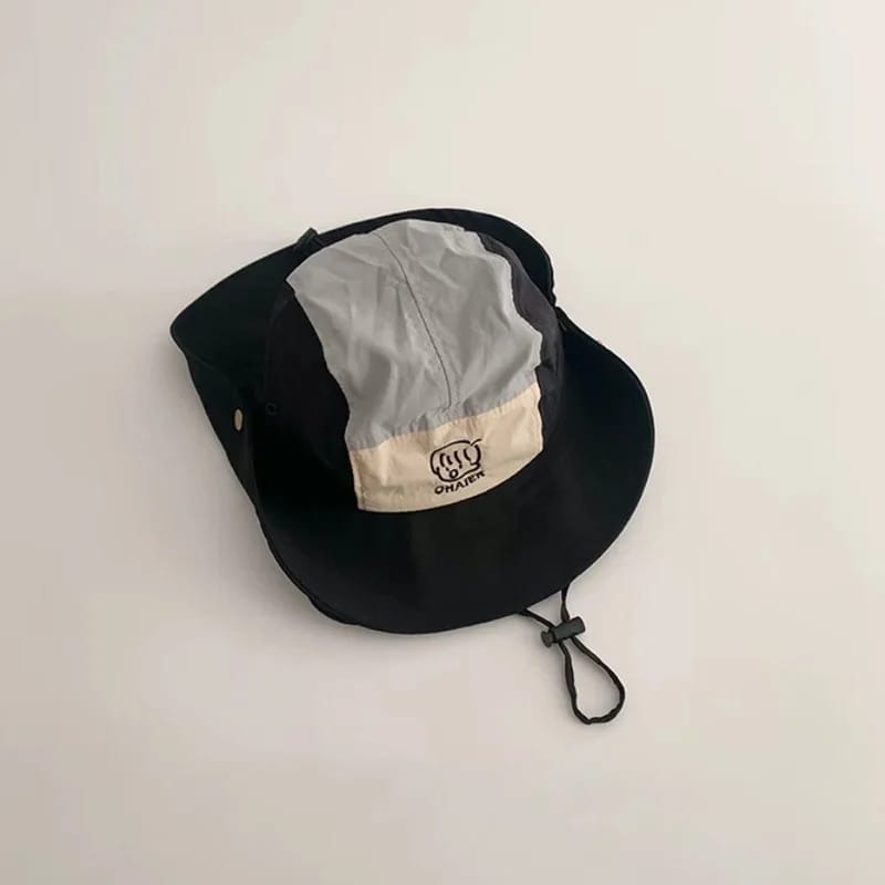 Gorro Pescador Infantil Bordado 2024, de Secado Rápido, Protección Solar con Ala Ancha para Niños y Niñas - A